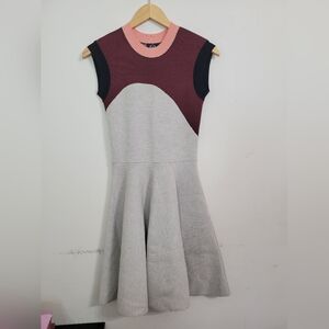 Alexander McQueen womens knit fit and flare colorblock dress NWT XXS
